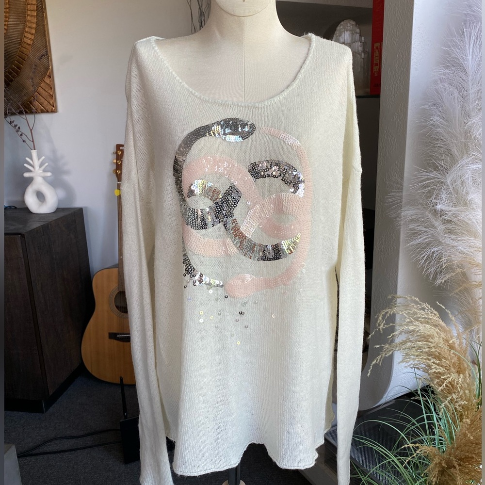 RARE Wildfox White Label Snake Sweater Childlike Empress goth dress top pixie